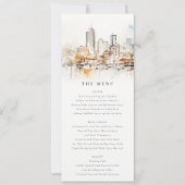 アトランタ・ジョージア州の水彩画風景 ウェディング メニュー 招待状 (正面)