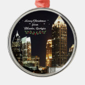 アトランタ、ジョージア州、「メリークリスマス」 メタルオーナメント (正面)