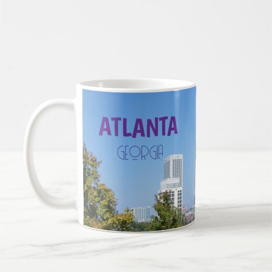 アトランタ+ジョージア州+景観+マグカップ+記念 コーヒーマグカップ (左)