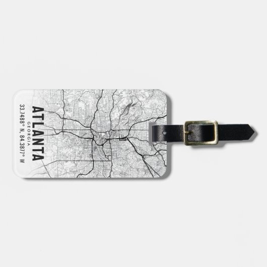 アトランタ,ジョージア市地図トポグラフィ荷物タグ ラゲッジタグ (正面横)