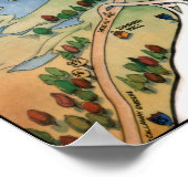 アトランタ・ジョージア・カートゥーンの地図 ポスター (角)