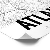 アトランタ・ジョージア・ミニマリスト地図アート・ポスター ポスター (角)