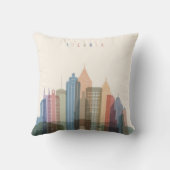 アトランタ、ジョージア|都市スカイライン クッション (裏面)