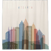 アトランタ、ジョージア|都市スカイライン シャワーカーテン