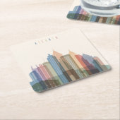 アトランタ、ジョージア|都市スカイライン スクエアペーパーコースター (アングル)