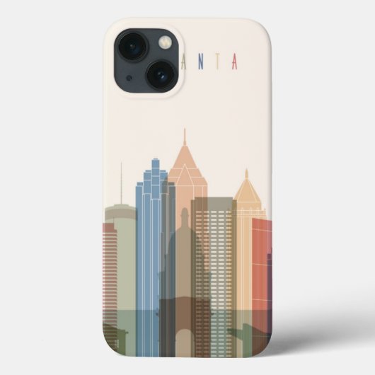 アトランタ、ジョージア|都市スカイライン Case-Mate iPhoneケース (裏面)