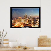 アトランタ，ジョージアat夜 – 美しいスカイライン ポスター (キッチン)