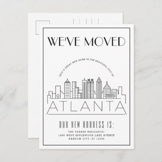 アトランタ | モダンデコシティ | 住所変更のお知らせ 案内ポストカード (正面/裏面)