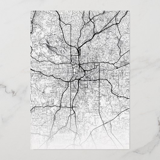 アトランタ・ラブ・ロケーター | 都市をテーマにしたウェディング 箔招待状 (裏面)