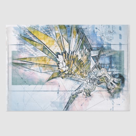 アトランタ《鳥》ハヤブサ鳥アートワークデコパージュ 薄葉紙 (正面)