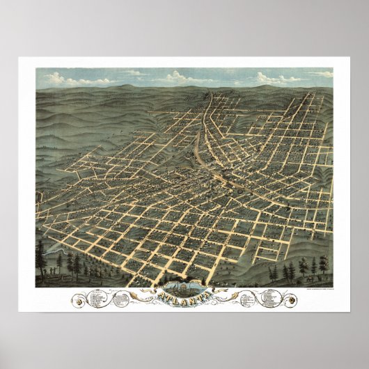 アトランタ、GAパノラママップ（デジタルでリマスター） ポスター (正面)