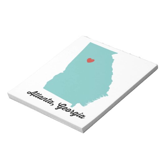 アトランタGA – グラフィックハートアトランタジョージアデザイン ノートパッド (回転)