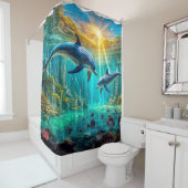 アトランティスのイルカデザインバイリッチアムンギル シャワーカーテン (インサイチュ)