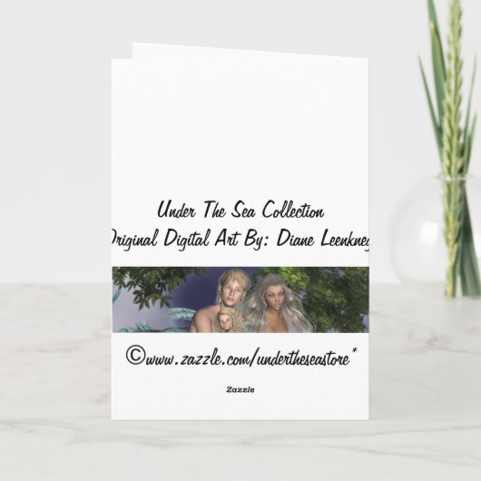 アトランティスのバースデー・カードの人魚のプリンセス カード (裏面)