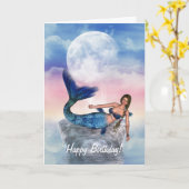 アトランティスのバースデー・カードの人魚のプリンセス カード (黄色い花)