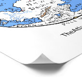 アトランティスの地図 – 両半球 – ポスター (角)