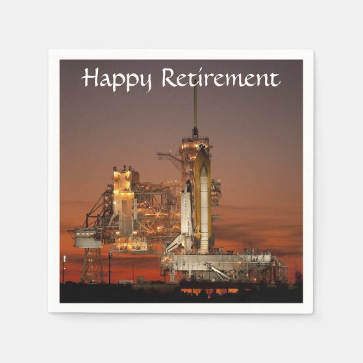 アトランティス宇宙シャトル打ち上げNASA スタンダードカクテルナプキン (正面)