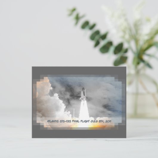 アトランティス宇宙シャトル「STS-135」最終飛行 ポストカード (スタンド正面)