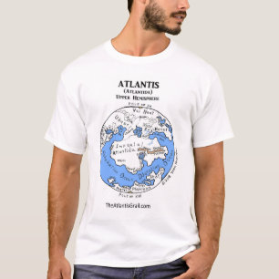 アトランティス-両方の半球-の地図Tシャツ Tシャツ