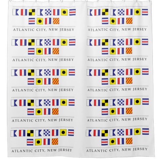 アトランティックシティからの挨拶 シャワーカーテン (正面)