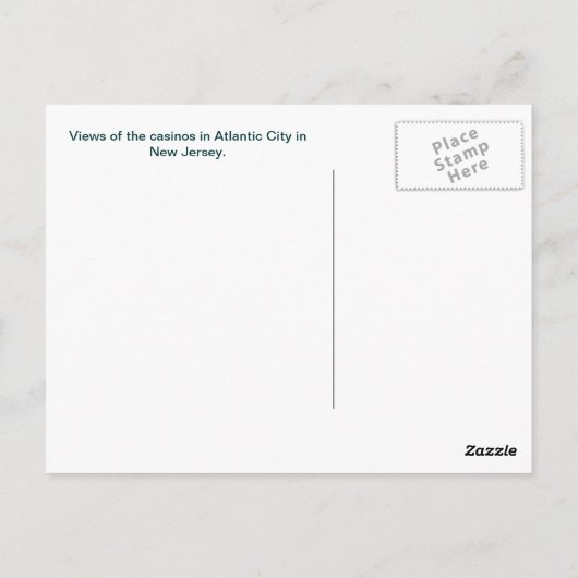 アトランティックシティのカジノ ポストカード (裏面)