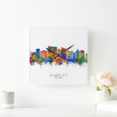 アトランティックシティニュージャージーのスカイライン スクエア壁時計 (ホーム)