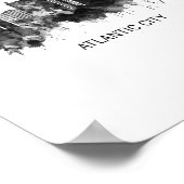 アトランティックシティニュージャージーのスカイラインBW ポスター (角)