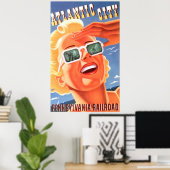 アトランティックシティニュージャージーのヴィンテージ旅行ポスター ポスター (ホームオフィス)