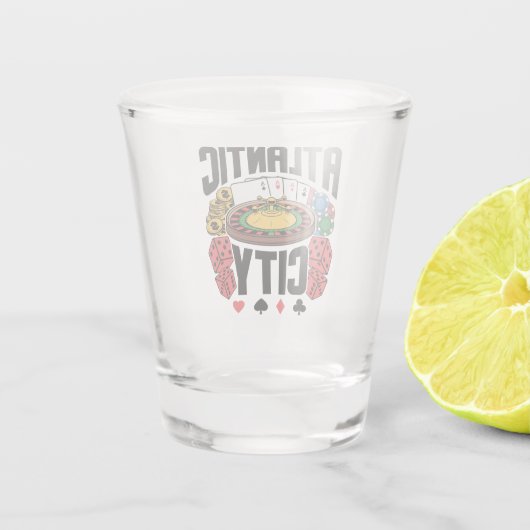 アトランティックシティニュージャージーカジノ賭博 ショットグラス (裏面)