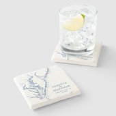 アトランティックシティニュージャージー行き先の結婚式のお願い ストーンコースター (横)