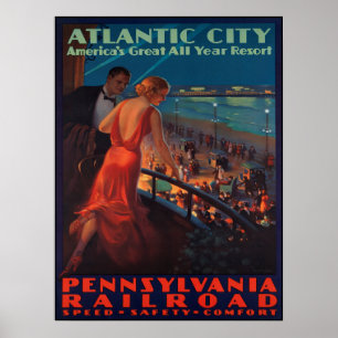 アトランティックシティバルコニービュー1935 ポスター