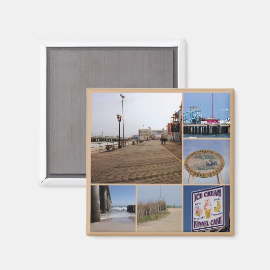 アトランティックシティビーチフォトコラージュ マグネット (正面/裏面)