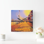 アトランティックシティビーチボードウォークアポップ・アートのート スクエア壁時計 (ホーム)