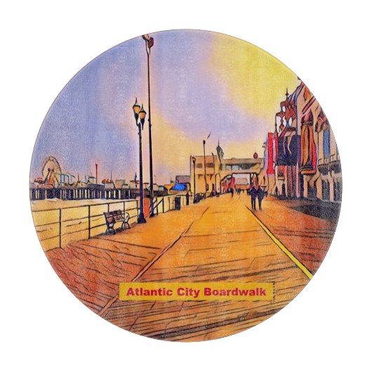 アトランティックシティビーチボードウォークアーポップ・アートのト カッティングボード (正面)