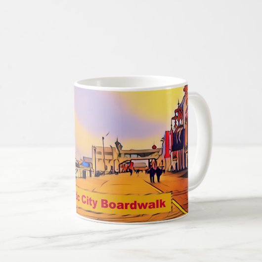 アトランティックシティビーチボードウォークアーポップ・アートのト コーヒーマグカップ (正面右)