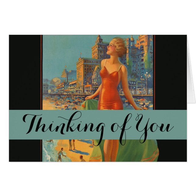 アトランティックシティビーチ美しいヴィンテージアートワーク (正面横)