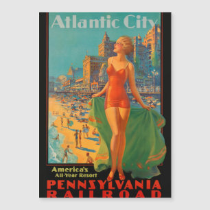 アトランティックシティビーチ美しいヴィンテージアートワーク