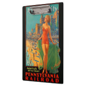 アトランティックシティビーチ美しいヴィンテージアートワーク クリップボード (左)