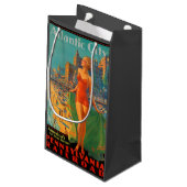 アトランティックシティビーチ美しいヴィンテージアートワーク スモールペーパーバッグ (裏面アングル)