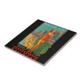 アトランティックシティビーチ美しいヴィンテージアートワーク タイル (側面)