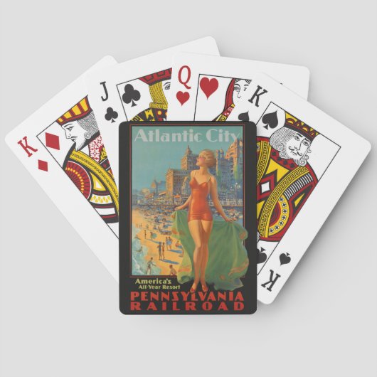 アトランティックシティビーチ美しいヴィンテージアートワーク トランプ (裏面)