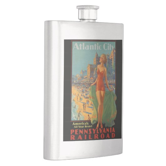 アトランティックシティビーチ美しいヴィンテージアートワーク フラスク (右)