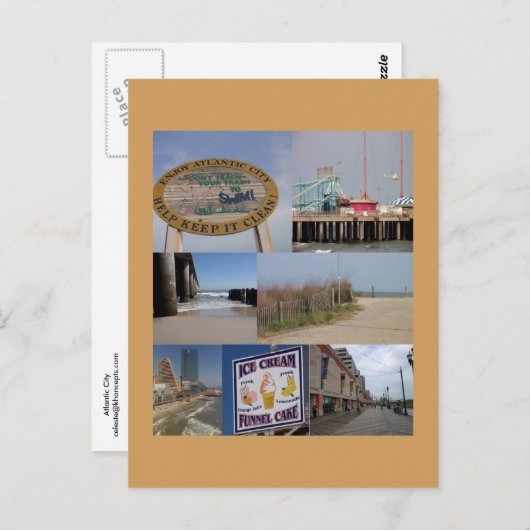 アトランティックシティフォトコラージポストカード ポストカード (正面/裏面)