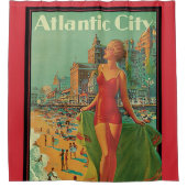 アトランティックシティリゾートペンシルバニア鉄道旅行 シャワーカーテン (正面)