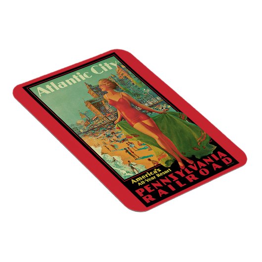アトランティックシティリゾートペンシルバニア鉄道旅行 マグネット (右側)