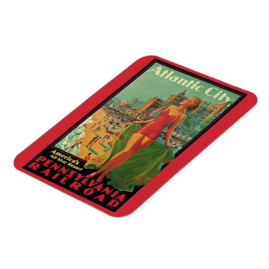 アトランティックシティリゾートペンシルバニア鉄道旅行 マグネット (左側)