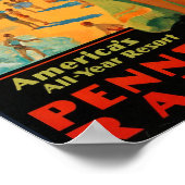 アトランティックシティヴィンテージペンシルバニア鉄道旅行 ポスター (角)