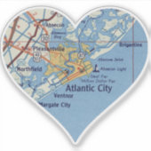 アトランティックシティヴィンテージマップ シール (正面)