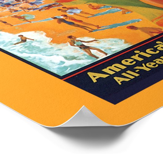 アトランティックシティヴィンテージ旅行ポスター ポスター (角)