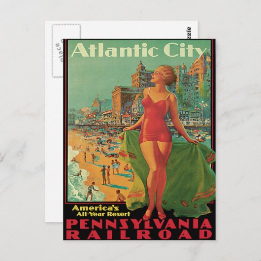 アトランティックシティヴィンテージ旅行 ポストカード (正面/裏面)